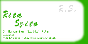 rita szito business card